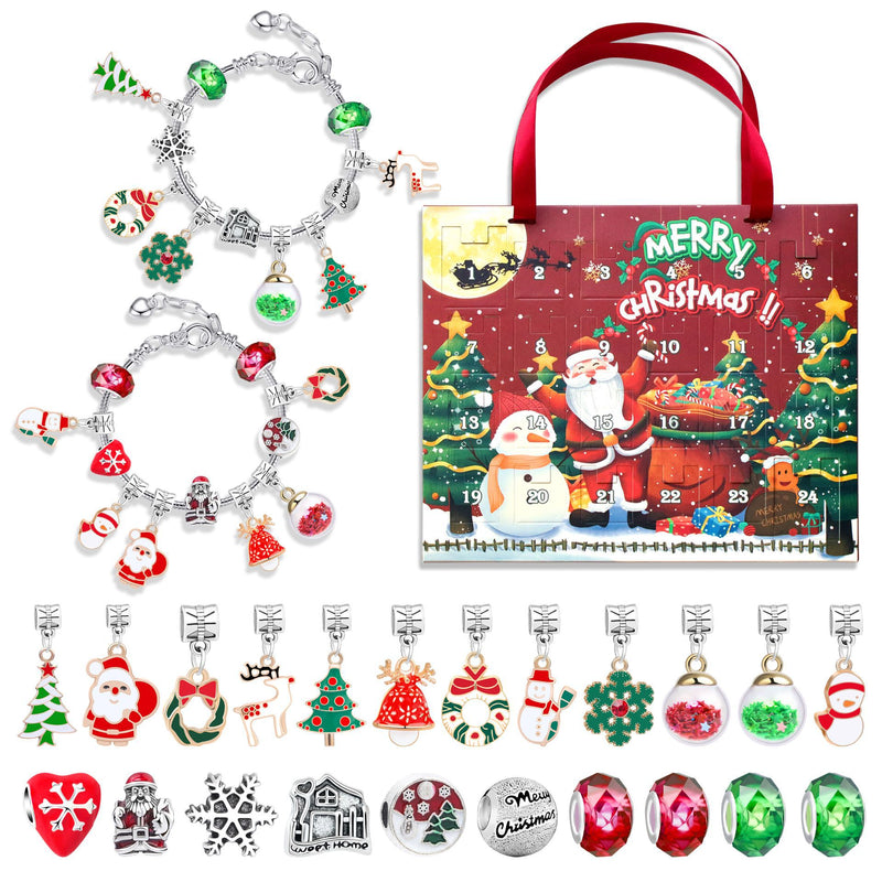 Ensemble De Bracelets De Compte Á Rebours De Noël Bricolage 24 Jours