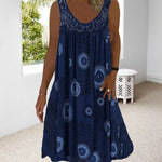 Robe d'été sans manches à col rond pour femmes