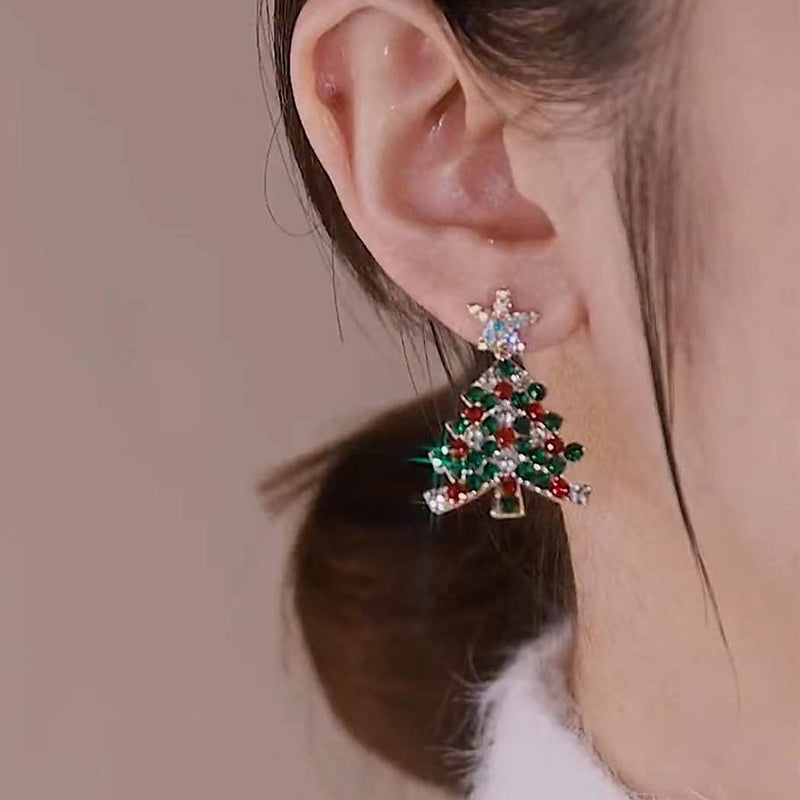 Boucles D'oreilles Tiges Sapin De Noël