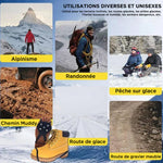 Couvre-chaussures antidérapant universel pour crampons de raquettes à neige pour l'hiver
