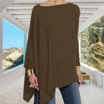 T-shirt à Manches Longues de Couleur Unie pour Femmes
