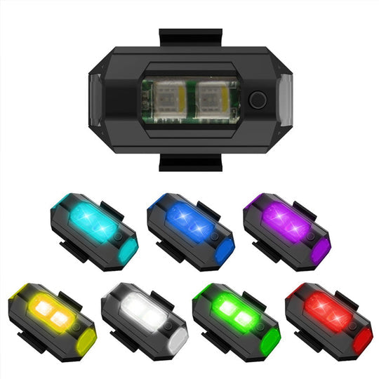 Lumières stroboscopiques d'avion à 4 couleurs et chargement USB