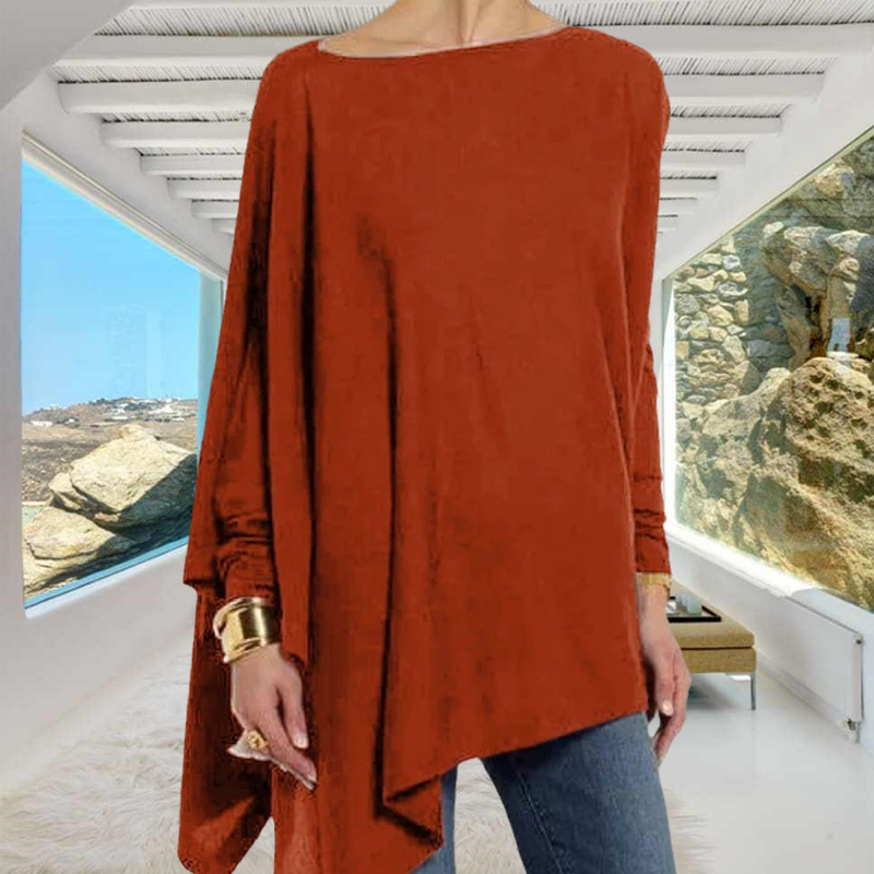 T-shirt à Manches Longues de Couleur Unie pour Femmes