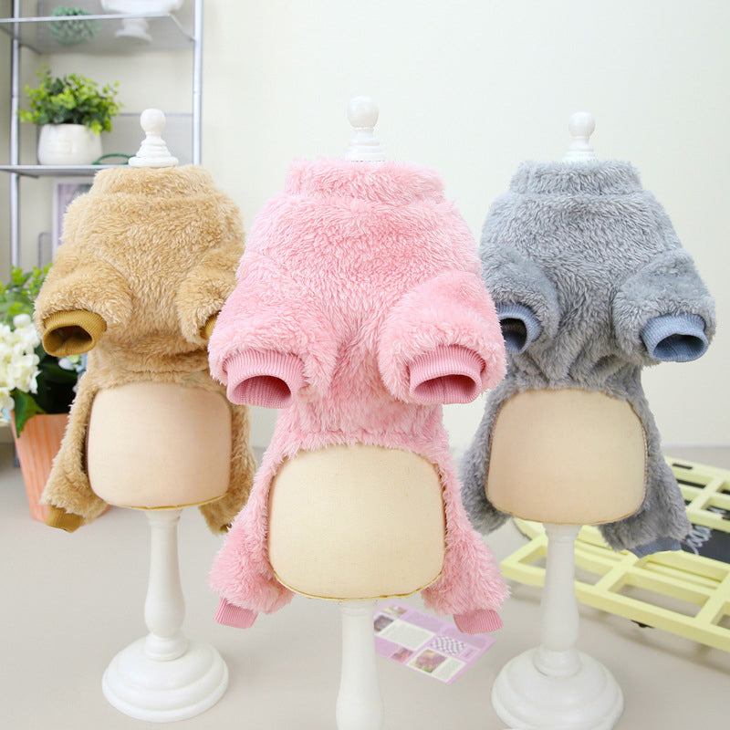 Combinaison Élastique en Polaire pour Animaux de Compagnie avec Anneau de Traction