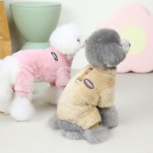 Combinaison Élastique en Polaire pour Animaux de Compagnie avec Anneau de Traction