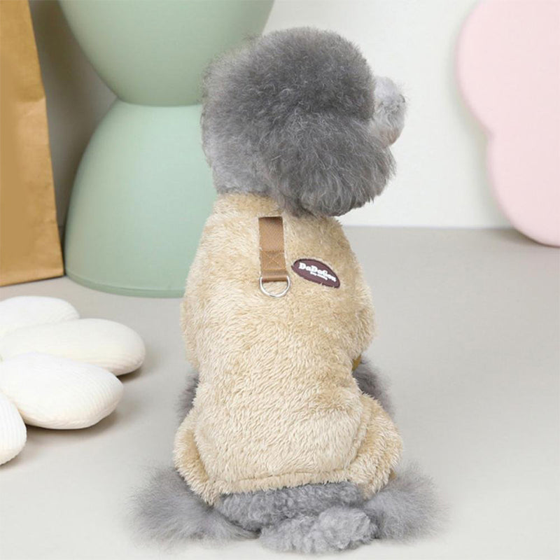 Combinaison Élastique en Polaire pour Animaux de Compagnie avec Anneau de Traction