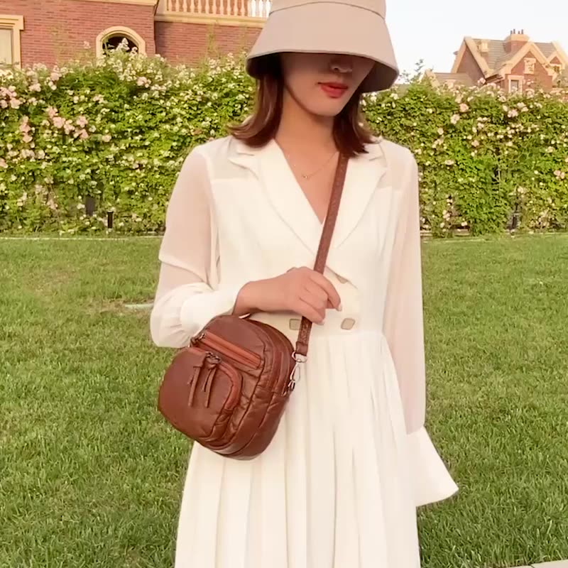 Sac messager à bandoulière en cuir souple