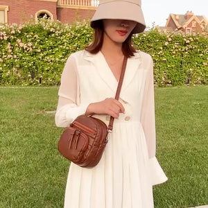 Sac messager à bandoulière en cuir souple
