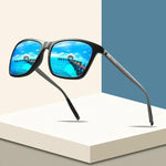 Lunettes de soleil polarisées à monture en aluminium et magnésium pour hommes
