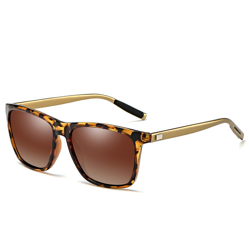 Lunettes de soleil polarisées à monture en aluminium et magnésium pour hommes