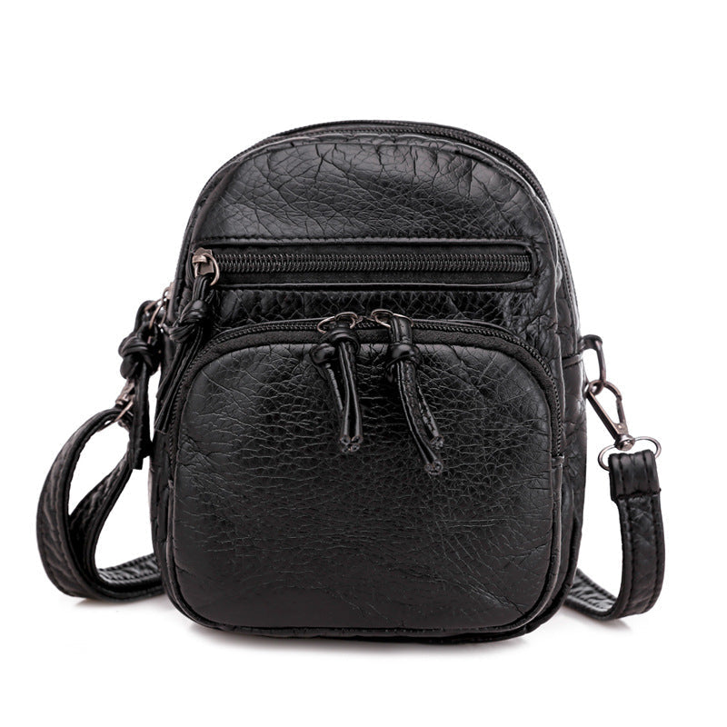 Sac messager à bandoulière en cuir souple
