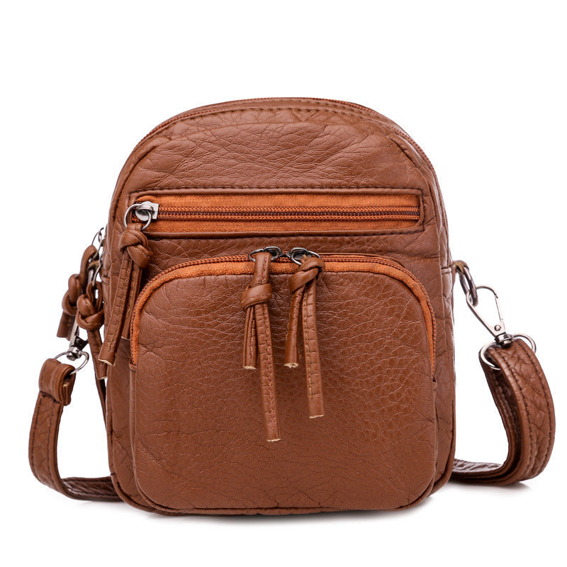 Sac messager à bandoulière en cuir souple