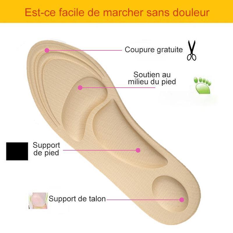 Semelle intérieure en mousse à mémoire avec support pour voûte plantaire 4D