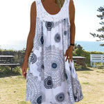 Robe d'été sans manches à col rond pour femmes