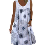 Robe d'été sans manches à col rond pour femmes