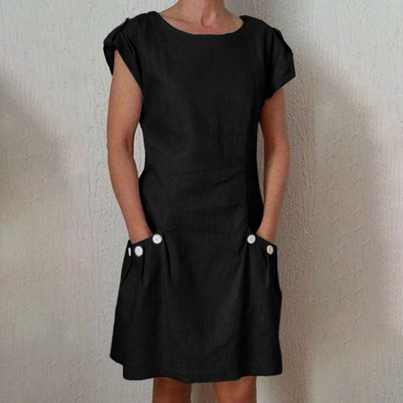 Robe de mode décontractée de couleur unie