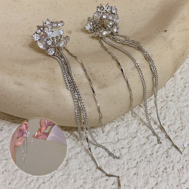 Clips d'Oreille avec Étoiles en Zircon
