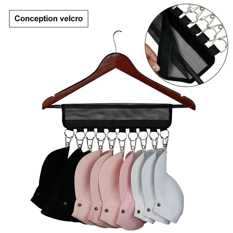 Cintre de rangement pour capuchon avec 10 crochets
