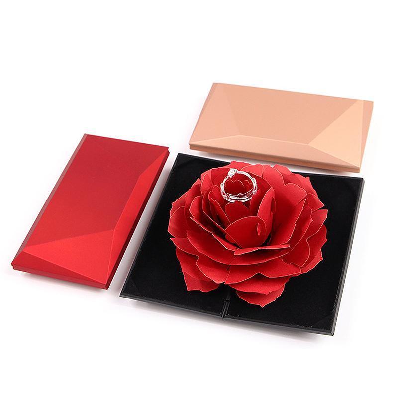 Plusgenial™ Boîte à Bagues Rose Pop-up 3D