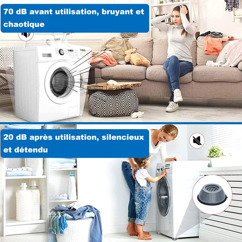 Support de machine à laver anti-vibration (4 pièces)