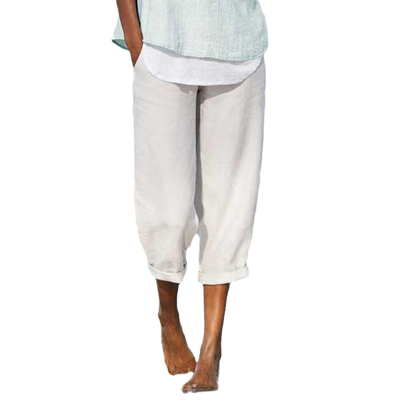 Lin en coton pour femmes pantalons décontractés confortables