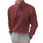 Polo homme col montant et manches longues