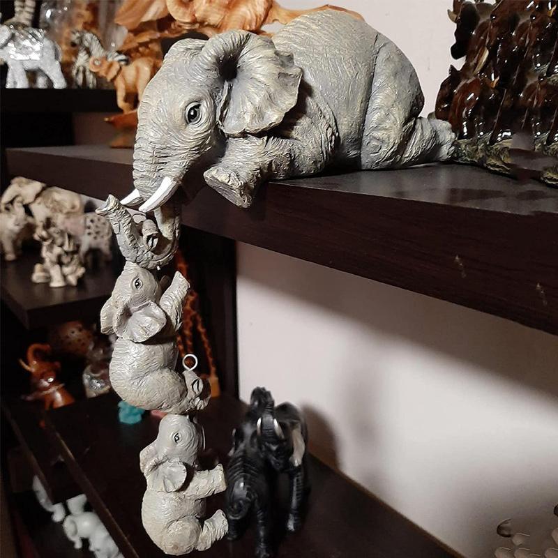 Figurines Peintes à la Main de l'Eléphant Assis