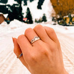 Bague à Double Couches en Forme de Vague et Montagne