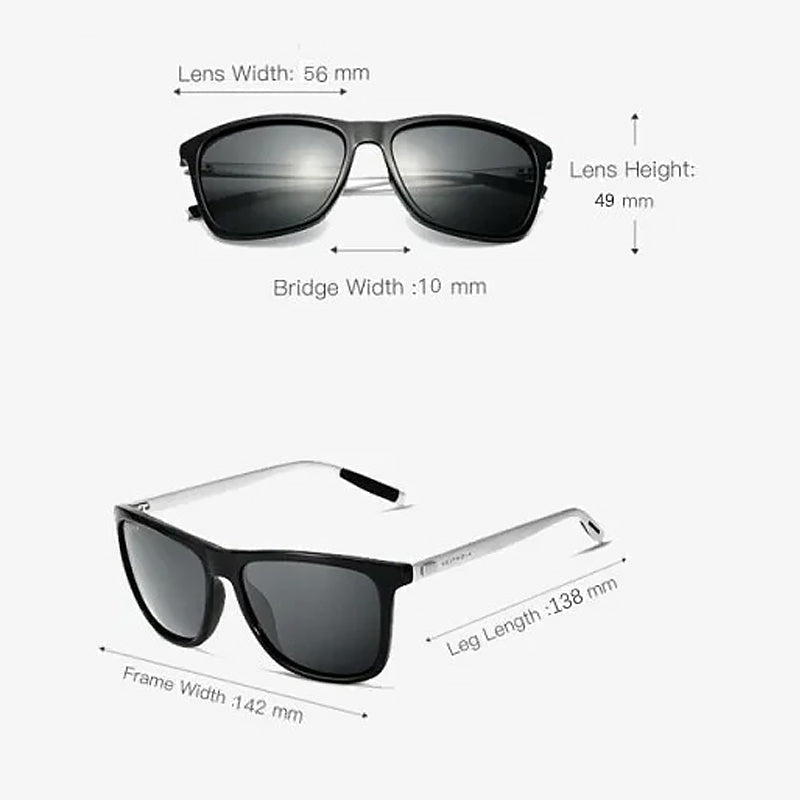 Lunettes de soleil polarisées à monture en aluminium et magnésium pour hommes