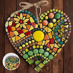 Grande décoration de coeur de mosaïque de jardin