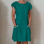 Robe de mode décontractée de couleur unie
