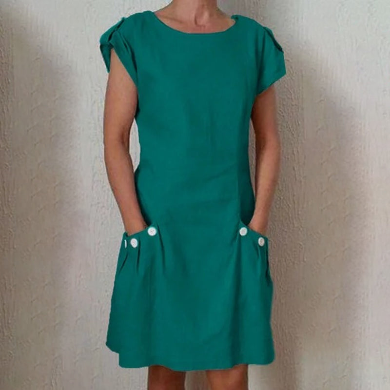 Robe de mode décontractée de couleur unie