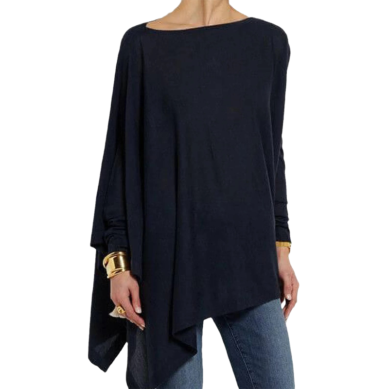 T-shirt à Manches Longues de Couleur Unie pour Femmes