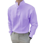 Polo homme col montant et manches longues