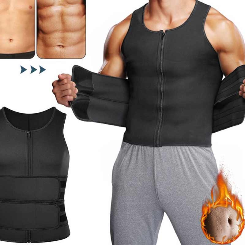 Gilet de sauna 2 en 1 avec entraîneur de taille pour hommes