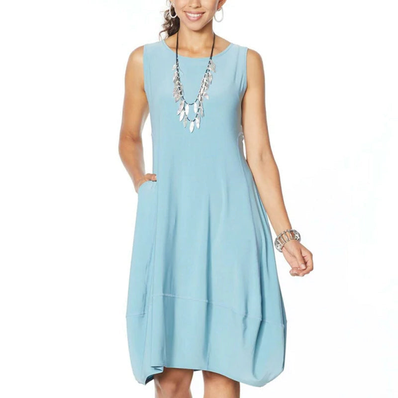 Robe sans manches en jersey mat