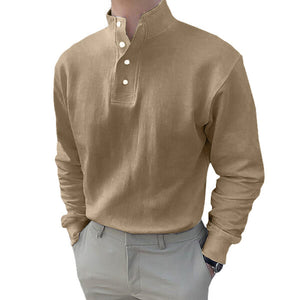 Polo homme col montant et manches longues