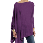 T-shirt à Manches Longues de Couleur Unie pour Femmes
