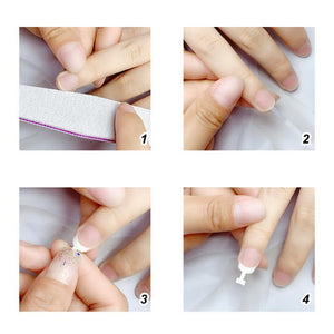 Kit d’Ongles de Manucure Glue-On Français (100 pcs)