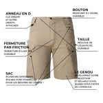 Short Tactique Imperméable Multi-poches pour Homme