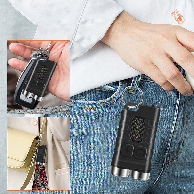 Mini lampe de poche porte-clés magnétique