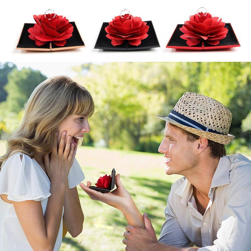 Plusgenial™ Boîte à Bagues Rose Pop-up 3D