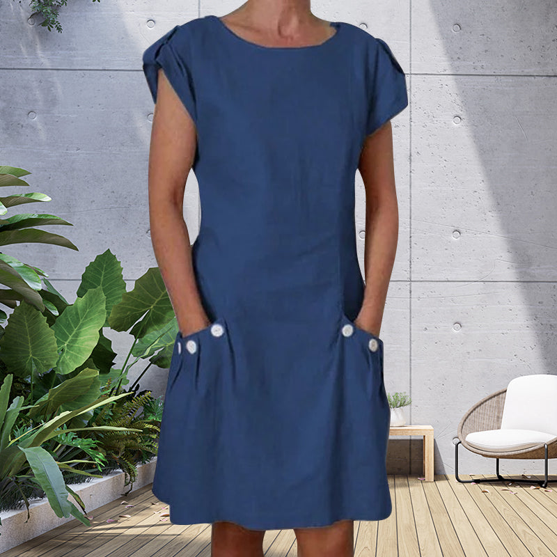 Robe de mode décontractée de couleur unie