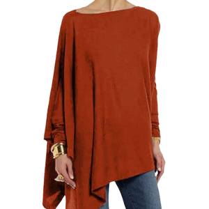 T-shirt à Manches Longues de Couleur Unie pour Femmes