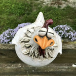 Statue en résine de poule aux grands yeux