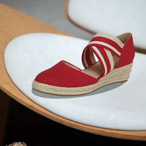 Sandales compensées en corde de chanvre