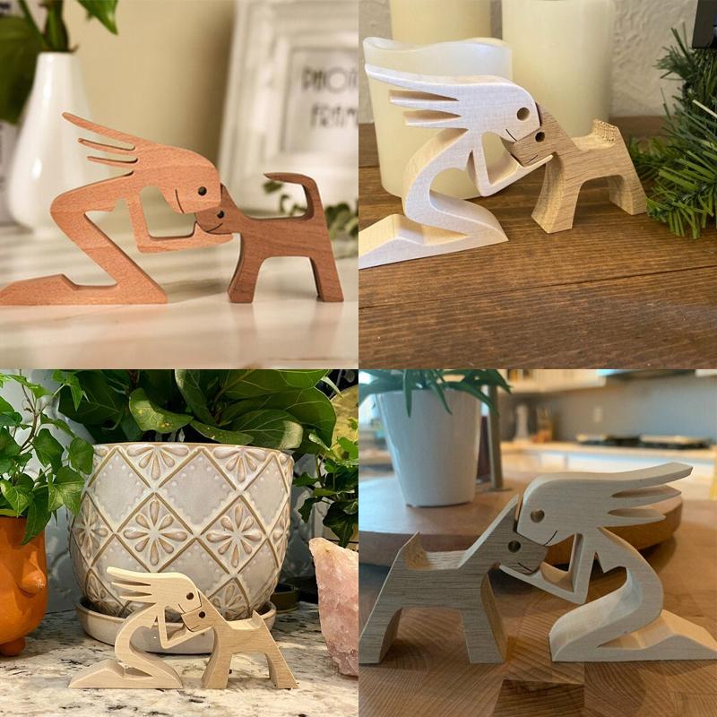 Amoureux des Animaux - Ornements de Table de Sculpture en bois