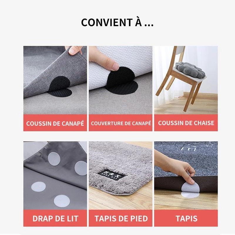 PATINS ANTIDÉRAPANTS POUR COUSSIN DE CANAPÉ (5 PAIRES / BOÎTE)