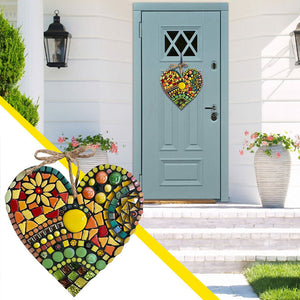 Grande décoration de coeur de mosaïque de jardin