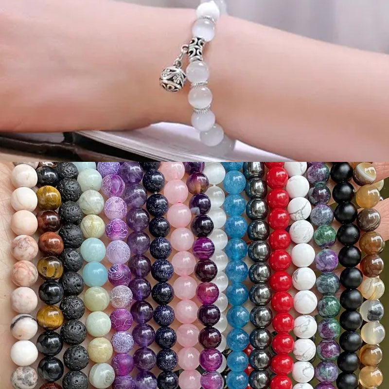 Bracelet Perles Rondes Naturelles (40 pièces)